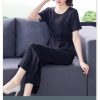 61BosouaTlL.jpg Women's Cotton Sleep Set - T-Shirt & Trousers Breathable Pajama Soft Feel