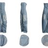 61Bpk4zurL.jpg Women's Cargo Denim Jumpsuit Strapless Multi Pockets Wide Leg Loose Baggy Jean Romper Cargo Jeans