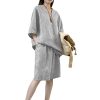 61CnIQqgO2L.jpg Women's Linen Set - Red Short Sleeve Top & Shorts Breathable Resort Outfit