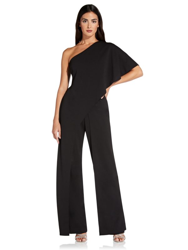 61Djb4nxyBL.jpg Women's Size One Shoulder Crepe Melania Jumpsuit Plus