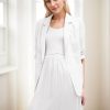 61DzPYWaSSL.jpg 2025 Summer Linen Blazer Women Lightweight 3/4 Stretchy Ruched Sleeve Fully-Lined Casual Work Jacket with Pockets