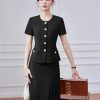 61H34la8oyL.jpg Women's Two-Piece Short-Sleeved Blazer Long Skirt Showing Elegant Temperament