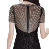 61HnOtfoQBL.jpg Elegant Round Neck Black Sequin Cocktail Dress Women Formal Party Evening Dress