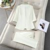 61JjKBT1kfL.jpg Women Black Beige Patchwork Jacket and Suits Pants Spring Summer Office Lady Elegant 2 Piece Sets High End Outfits