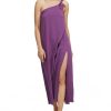 61KFbyaZAQL.jpg Luma Women's One Shoulder Sarong Style Maxi Dress Coverup with Side Leg Slit and Adjustable Bow Tie