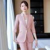61MvGXxJ37L.jpg Women Half Sleeve Elegant Business Suits Spring Summer Formal Uniform Designs Pantsuits Professional Blazers Trousers Sets