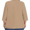 61NeENEdYqL.jpg Plus Size Blazers for Women Casual Work Office 3/4 Sleeve Open Front Cardigan Suit Jacket Blazer with Pockets