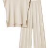 61PXVGHTifL.jpg 2 Piece Sets for Women Summer Vacation 2025 Lounge Outfits Matching Two Pcs Spring Knit Tracksuits Sweat Suits
