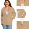 61T5YMJcdqL.jpg Womens Plus Size Blazer 3/4 Sleeve Notch Lapel Casual Work Blazers One Button Open Front Pockets Jackets (XL-5XL)