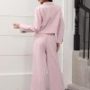 61Wcv2OngXL.jpg Women's Suit 2 Piece Casual Outfits Cropped Blazer High Waisted Wide Leg Pants for Work