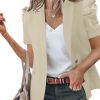61bFIwPCTxL.jpg Womens Summer Blazers Casual Short Puff Sleeve Open Front Office Blazers Bussiness Jackets Work Suit