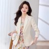 61blCULwy8L.jpg Women Clothes Button Coats Overwea Hot Black Pink Solid Slim Jacket