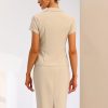 61d-bDQu5L.jpg Women's Business Skirt Suit Set Work Office Short Sleeve Blazer Jacket Pencil Skirt