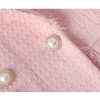 61dZL421D5L.jpg Women's Long Sleeve Suit Jacket Double Breasted Tweed Blue White Blazer Coat Business Casual Work Outerwears