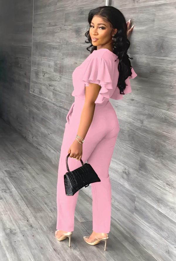 61doN1WNLCL.jpg Womens Summer Two Piece Shorts Outfit Sexy Crop Top Butterfly Sleeve 2 pc Short Set Vacation Brunch Matching Set