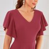61erT-MPhL.jpg Women's Formal Cocktail Wedding Guest Dress for Women 2025 Short Sleeve Fit and Flare Tea Party Dresses