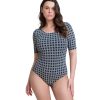 61ikkDnIZpL.jpg Women’s Modest Short Sleeve One Piece Swimsuit with Removable Soft Cups and Scoop Neckline Swim Wear Must Have