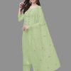 61iqpIztp4L.jpg Women's Cotton Embroidery Salwar Suit Set Kurta Pant with Dupatta Kurta Set for Women
