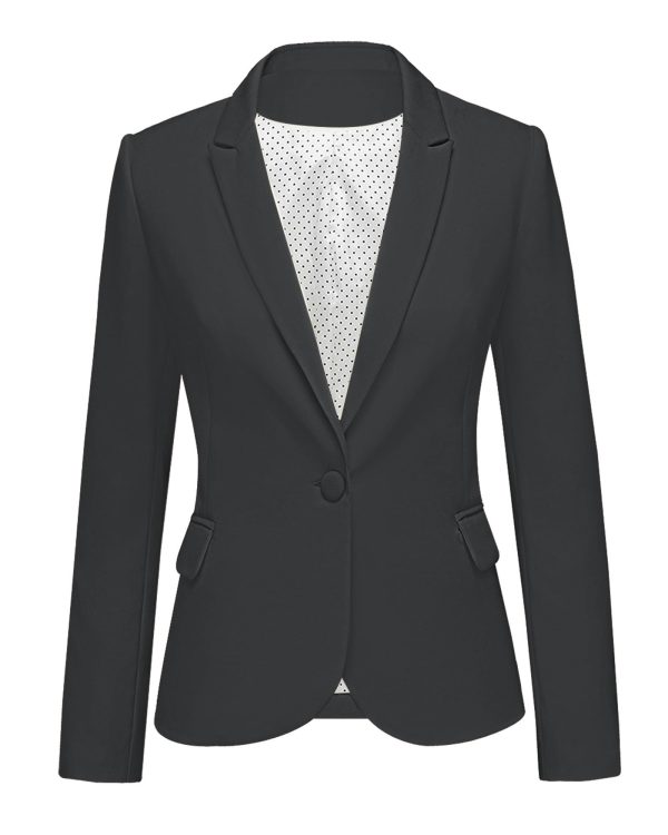 61lpCz7liL.jpg Womens Notched Lapel Pockets Button Work Office Blazer Jacket Suit