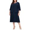 61lz9Wcfs2L.jpg Women's 2 Piece Tea Length Jacket Dress with Sequin Beaded Trim