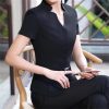 61mnLlGbP6L.jpg Women Summer Business Pant Suit Formal Slim Short Sleeve V Neck Blazer and Trousers Office Ladies Work Wear Uniform