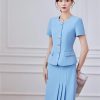 61oIT-hVcaL.jpg Women's Two-Piece Short-Sleeved Blazer Long Skirt Showing Elegant Temperament