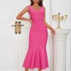 61oJZpNCfAL.jpg Summer Sexy Halter Dress for Women V Neck High Waist Slim Fit Party Cocktail Mini Dress