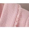 61oQEL631KL.jpg Women's Long Sleeve Suit Jacket Double Breasted Tweed Blue White Blazer Coat Business Casual Work Outerwears
