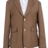61oV7QZISnL.jpg Women's Two Buttons Blazer Work Office Suit Jacket Notch Lapel Tuxedos Coat with Pockets