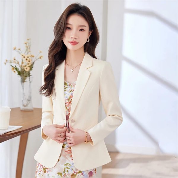 61oi-y-RCJL.jpg Women Clothes Button Coats Overwea Hot Black Pink Solid Slim Jacket