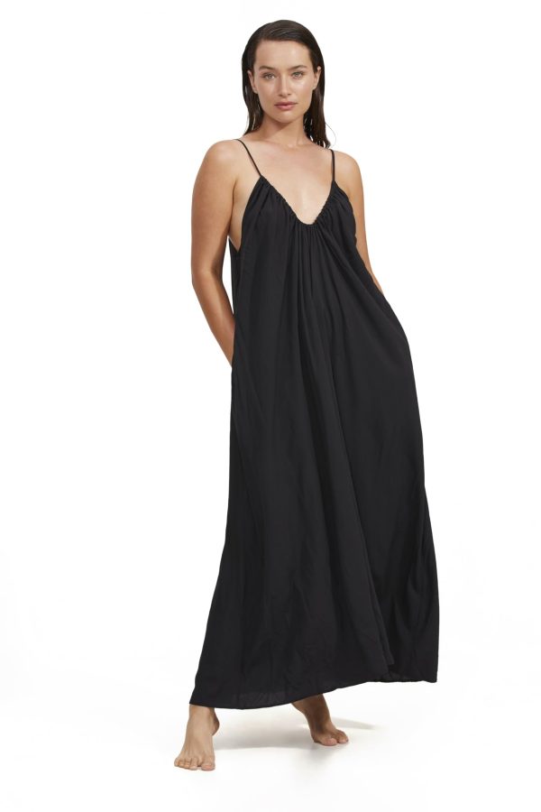 61oygSQgsAL.jpg Luma Women's Deep Ruched Scoop Neck Maxi Dress Coverup and Flowy Design for a Comfortable Fit