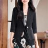 61pDg9t5PNL.jpg Women Summer Style Elegant Office Wear Jacket Business Uniforms Half Blazer Work Coat