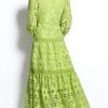 61qSsAjsSIL.jpg Women Summer Hollow Out Lace Dress Streetwear Long Sleeve Office Party Dress