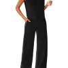 61qYHLIZscL.jpg Womens Two Piece Outfits Summer Fashion Button V Neck Crop Vest Blazer and Wide Leg Pants Suit Matching Sets