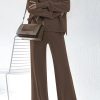 61sDQP8nOZL.jpg Women's 2 Piece Outfits Sweater Set Wide Leg Pants High Neck Sweatsuit Loungewear