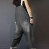 61sqMTW6W1L.jpg Women Casual Loose Cropped Denim Jumpsuits Rompers Jeans Overalls Distressed Ripped Fringed/Pockets P49