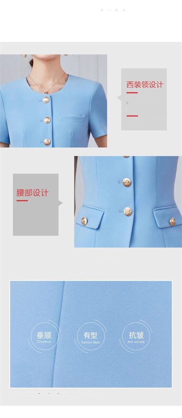 61vMraDFHZL.jpg Women's Two-Piece Short-Sleeved Blazer Long Skirt Showing Elegant Temperament