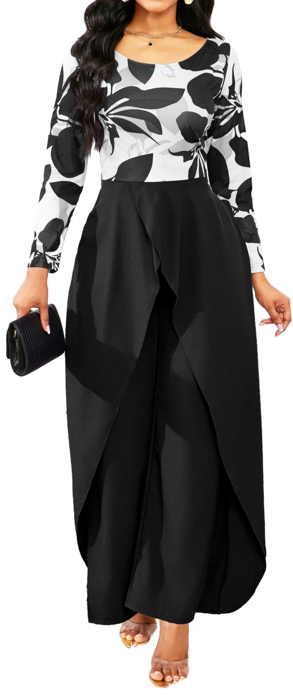 61wUO9t5NL.jpg Casua Jumpsuit for Women Sexy Hight Waist Straight Long Pants Wide Leg Pants Womens One Piece Outfits
