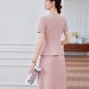 61yX5RhlvfL.jpg Women's Two-Piece Short-Sleeved Blazer Long Skirt Showing Elegant Temperament
