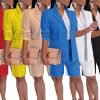 714X4ef5EyL.jpg Womens 2 Piece Blazer Outfits Lapels Open Front Suit Jacket and Bermuda Shorts Set