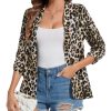 715bqHkzTeL.jpg Womens Chiffon Blazer 3/4 Sleeve Shawl Collar Open Front Blazers Casual Work Office Cardigan Suit Jacket