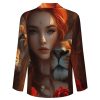 715cvAIxaL.jpg Red Hair Woman Lion Rose Funny Suits Blazer for Men Business Jacket 2 Button Sport Coat Wedding Office