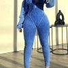 71AOfHJHP0L.jpg Women's Long Sleeve Workout Jumpsuit Sexy V neck Stretchy Ribbed Bodysuits Solid Color Comfy Bodycon Rompers
