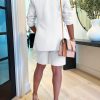 71DDjfkAmGL.jpg Womens 2 Piece Blazer Outfits Lapels Open Front Suit Jacket and Bermuda Shorts Set