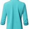 71ETu8nEEjL.jpg Women's Stretch 3/4 Gathered Sleeve Open Blazer Jacket