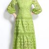71GKSFh6k-L.jpg Women Summer Hollow Out Lace Dress Streetwear Long Sleeve Office Party Dress