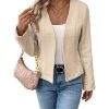 71HR5Ds2lmL.jpg 2025 Women's Spring Tweed Blazer Fully-Lined Collarless Open Front Elegant Petite Cute Fashion Casual Work Jacket