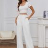 71IcfQ06iL.jpg Women Suit Pants Wide Leg Pants High Elastic Waisted in The Back Business Work Trousers Long Straight