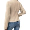 71JgsWnJaQL.jpg 2025 Women's Spring Tweed Blazer Fully-Lined Collarless Open Front Elegant Petite Cute Fashion Casual Work Jacket