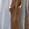 Women's Urban Linen Set - Sleeveless Top & Wide Leg Trousers City Chic Style